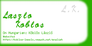 laszlo koblos business card